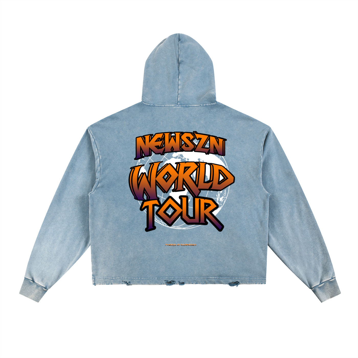 Vintage Washed Frayed-Hem Hoodie