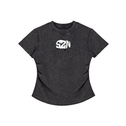 Vintage Washed Bodycon Cotton T-Shirt
